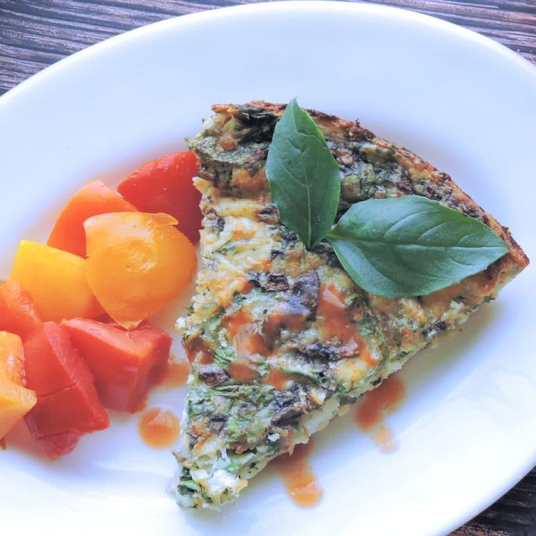 Crustless Spinach Mushroom Quiche Gluten Free