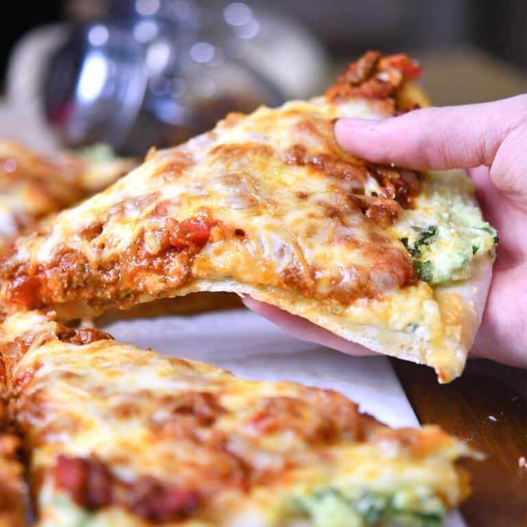 Lasagna Pizza Recipe Homemade Meat Sauce | 24Bite® Recipes