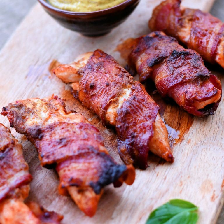 3 Ingredient Bacon Wrapped Chicken Strips