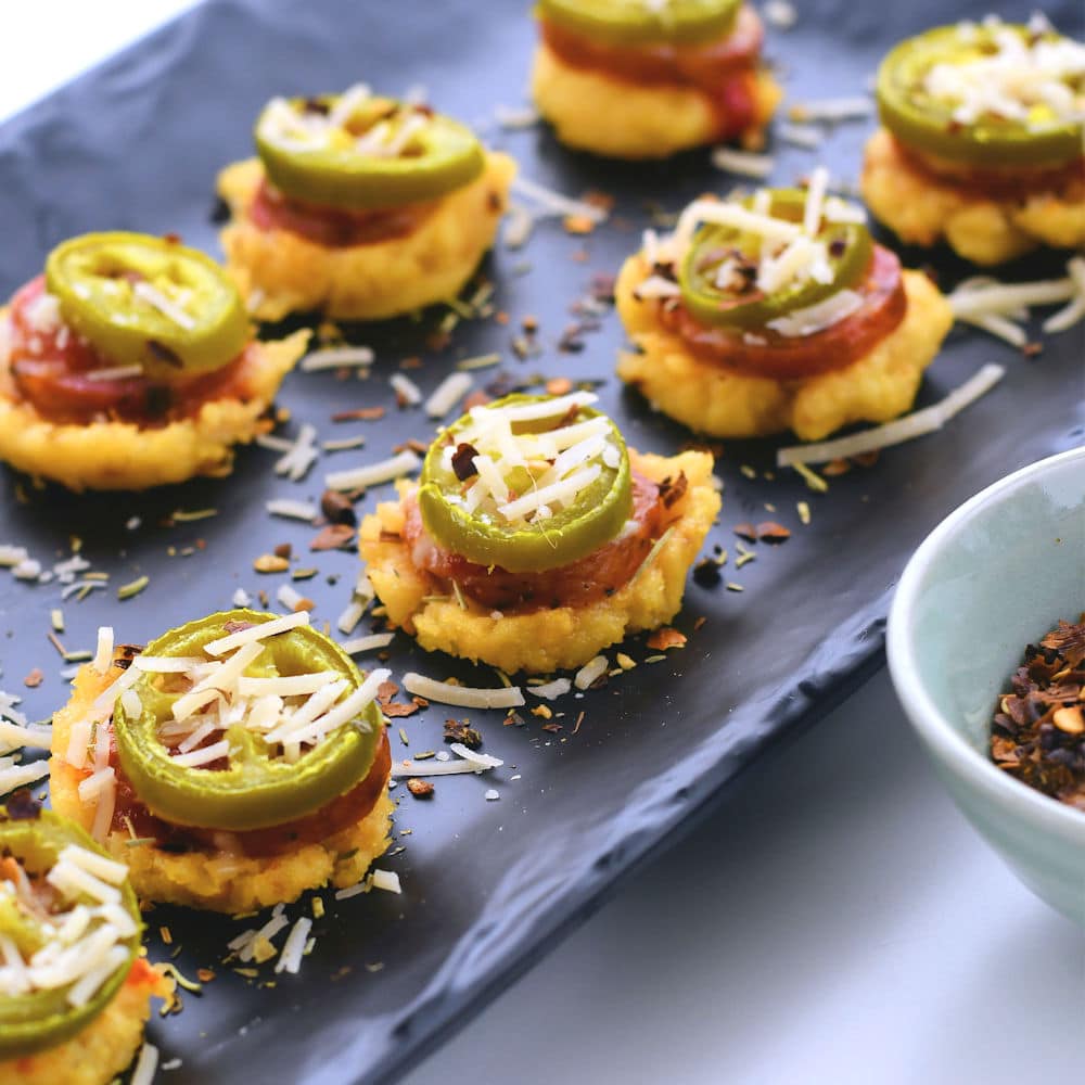 24Bite: Gluten Free Pizza Bites in Polenta Cups Recipe by Christian Guzman