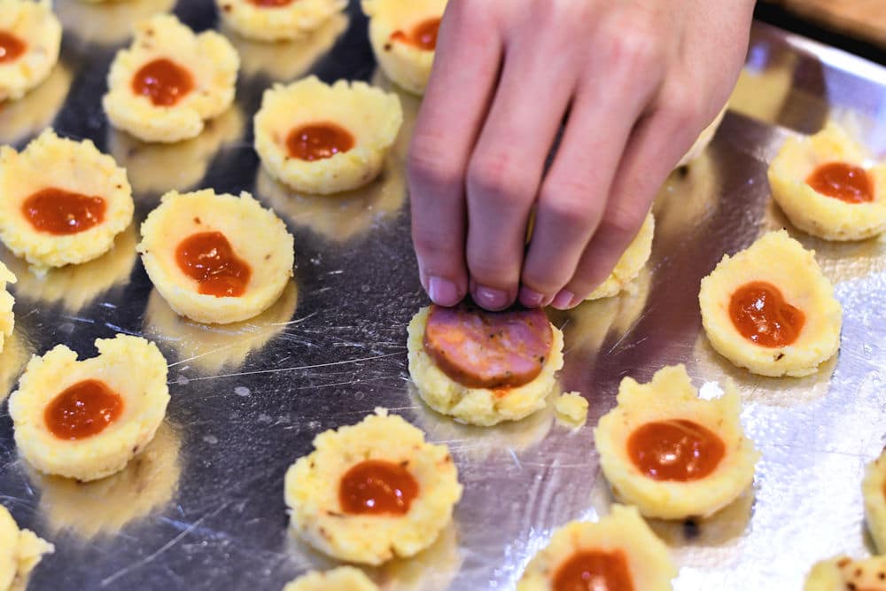 24Bite: Gluten Free Pizza Bites in Polenta Cups Recipe by Christian Guzman