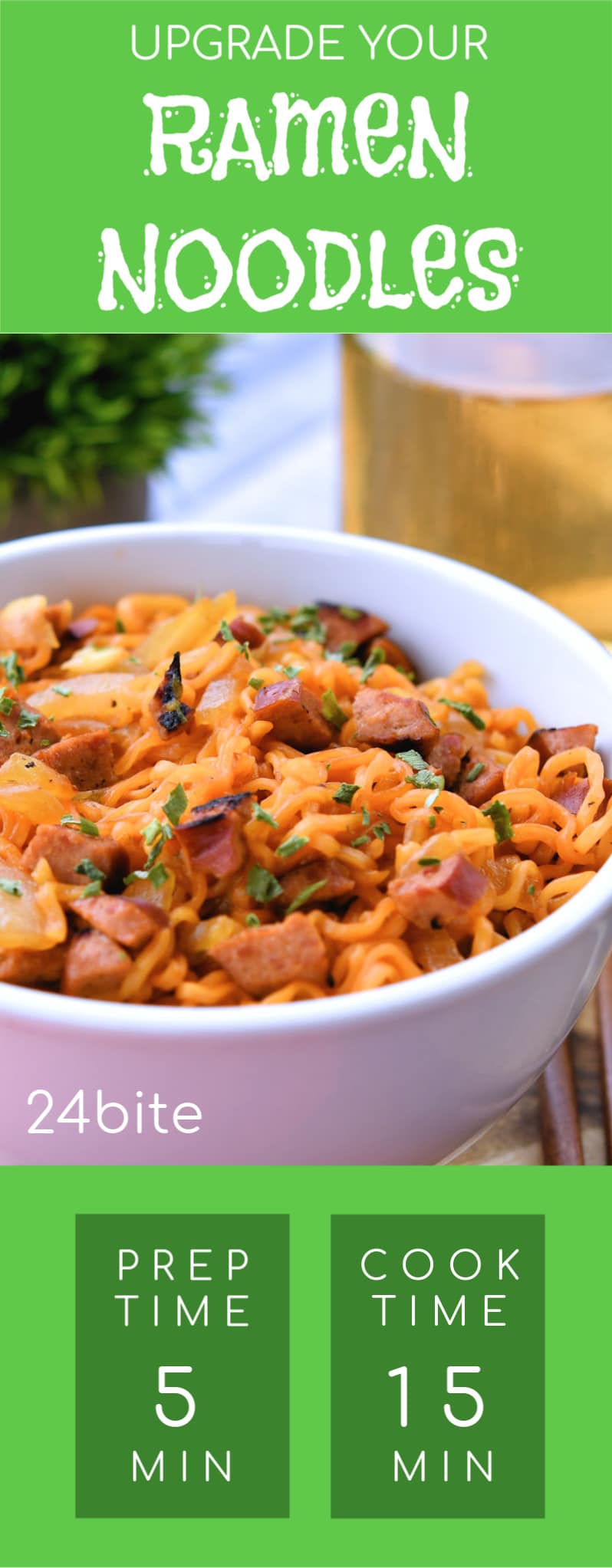 Sausage Ramen (Loaded Ramen Bowl) 24Bite® Recipes