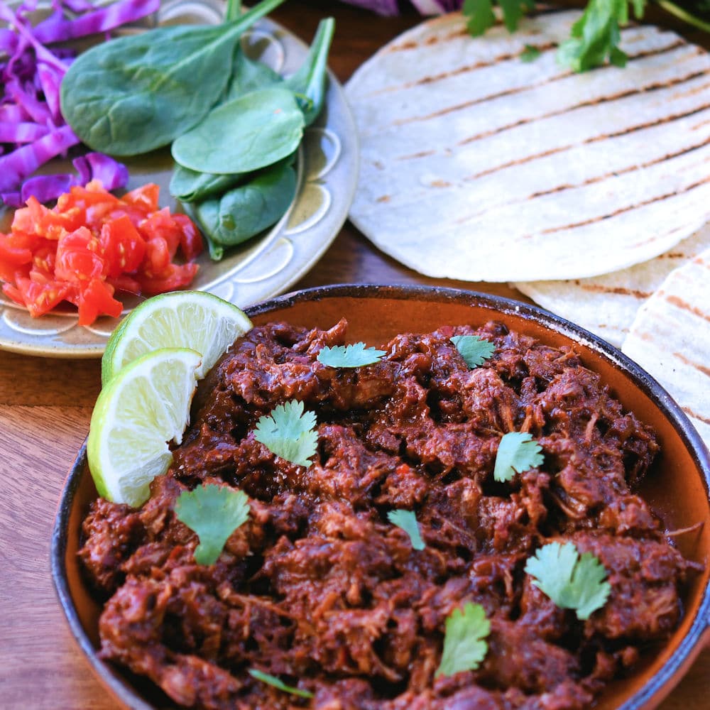 softened corn tortillas with grill lines, served with barbacoa beef