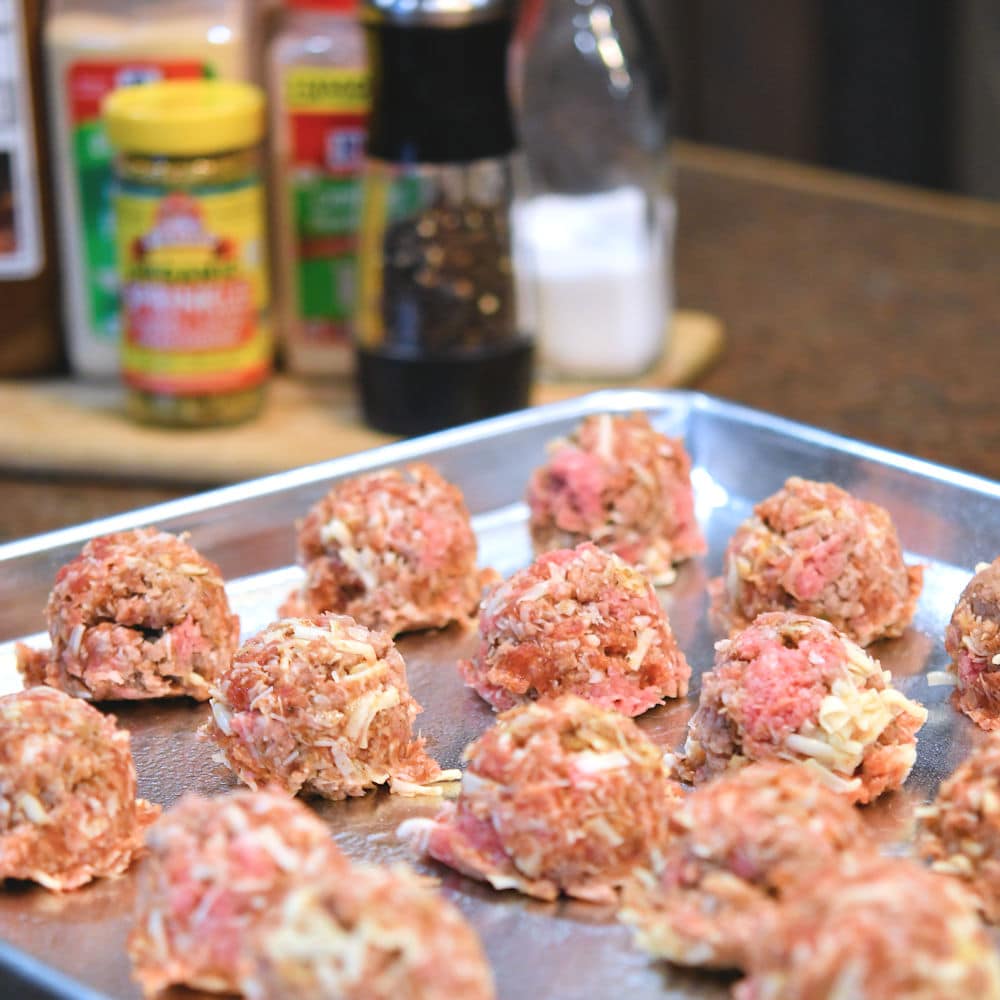 24Bite: Scooped meatball mixture ready for baking