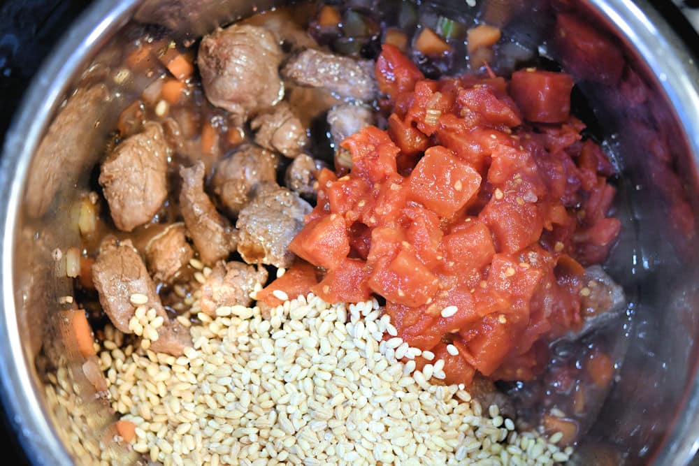 24Bite: Adding tomatoes and barley to Instant Pot