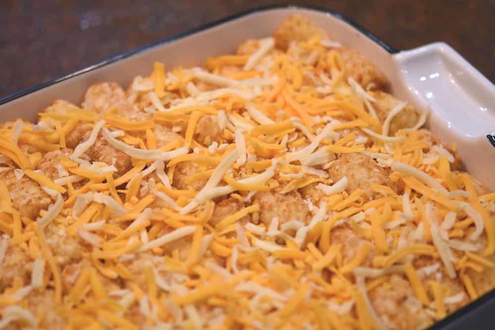 24Bite: evenly sprinkle shredded cheese on top of chili