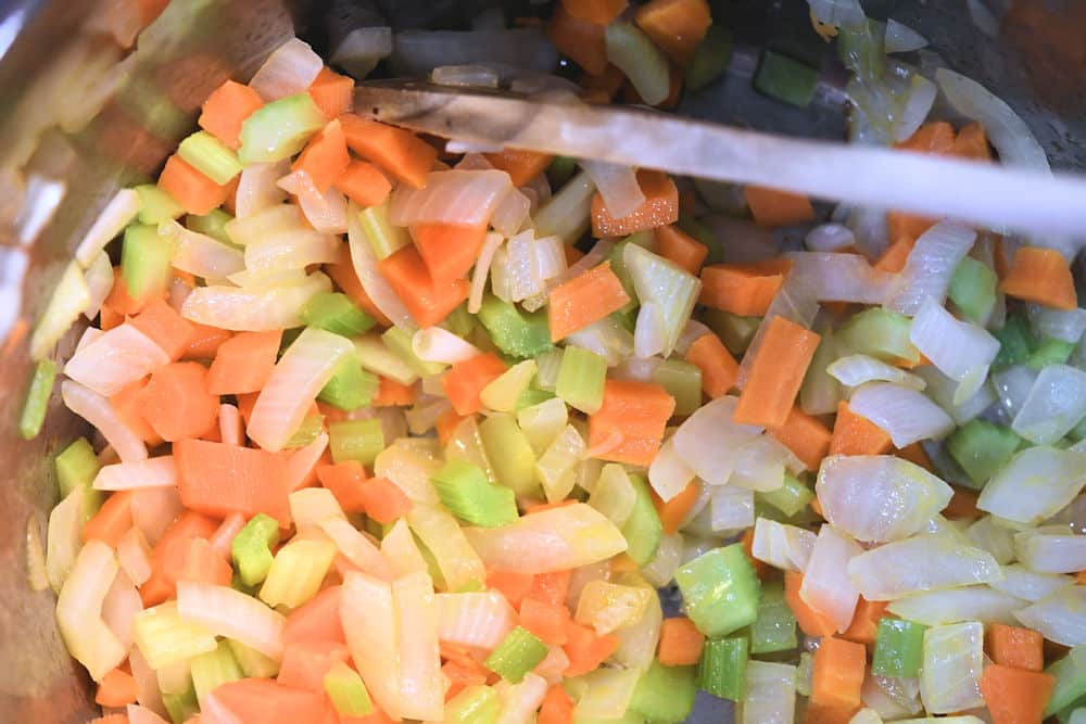 24Bite: Carrots onion and celery to saute in Instant Pot