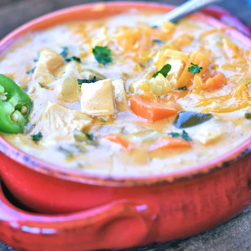Creamy Chicken Poblano Stew One Skillet