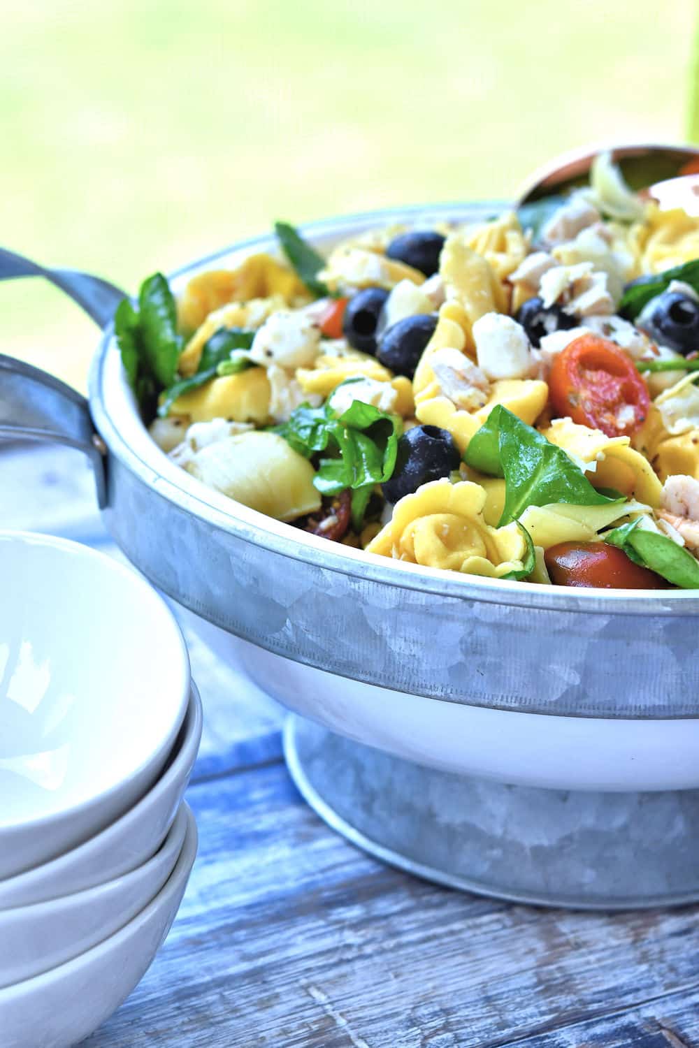 Chicken Tortellini Salad No Mayonnaise | 24Bite® Recipes