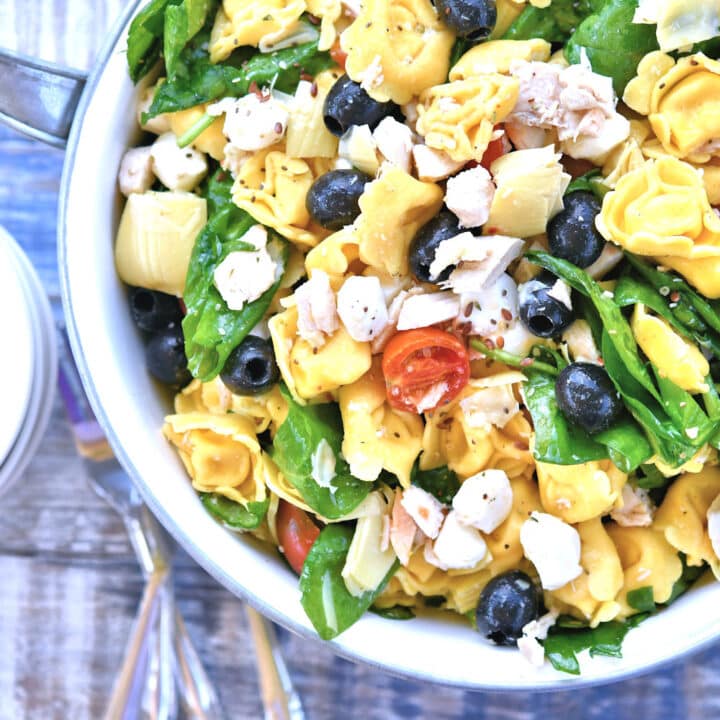 Chicken Tortellini Salad No Mayonnaise | 24Bite® Recipes