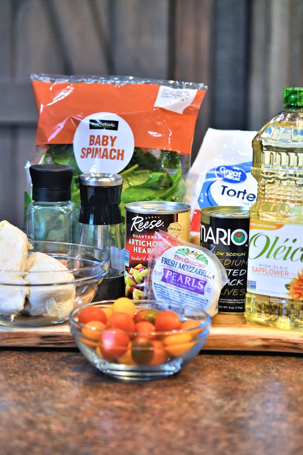 ingredients for chicken tortellini salad