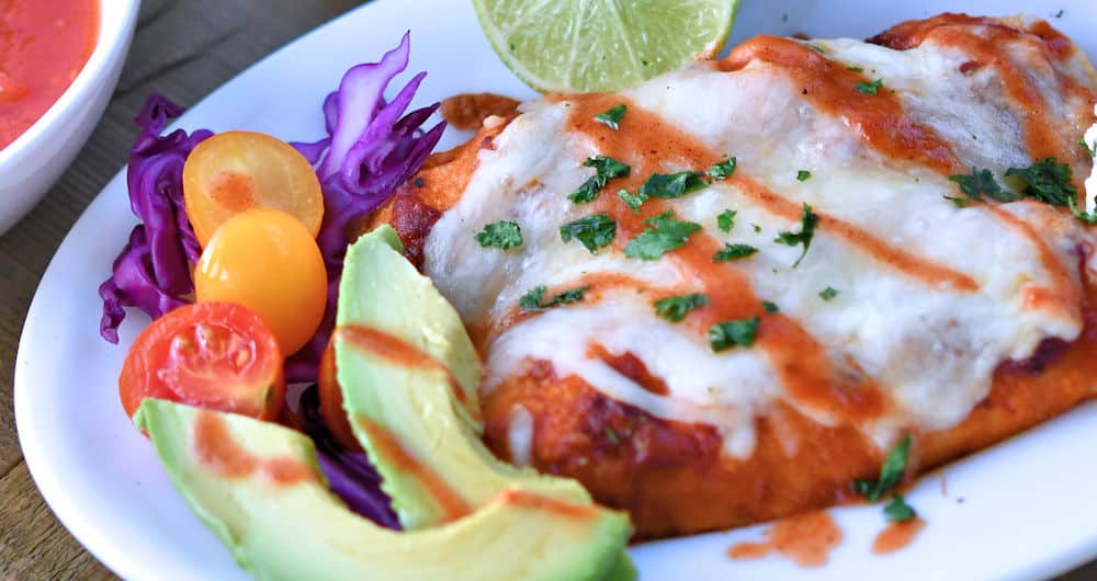 Creamy Salsa Chicken Enchiladas