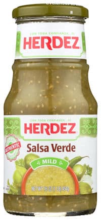 image of Herdez salsa verde on white background