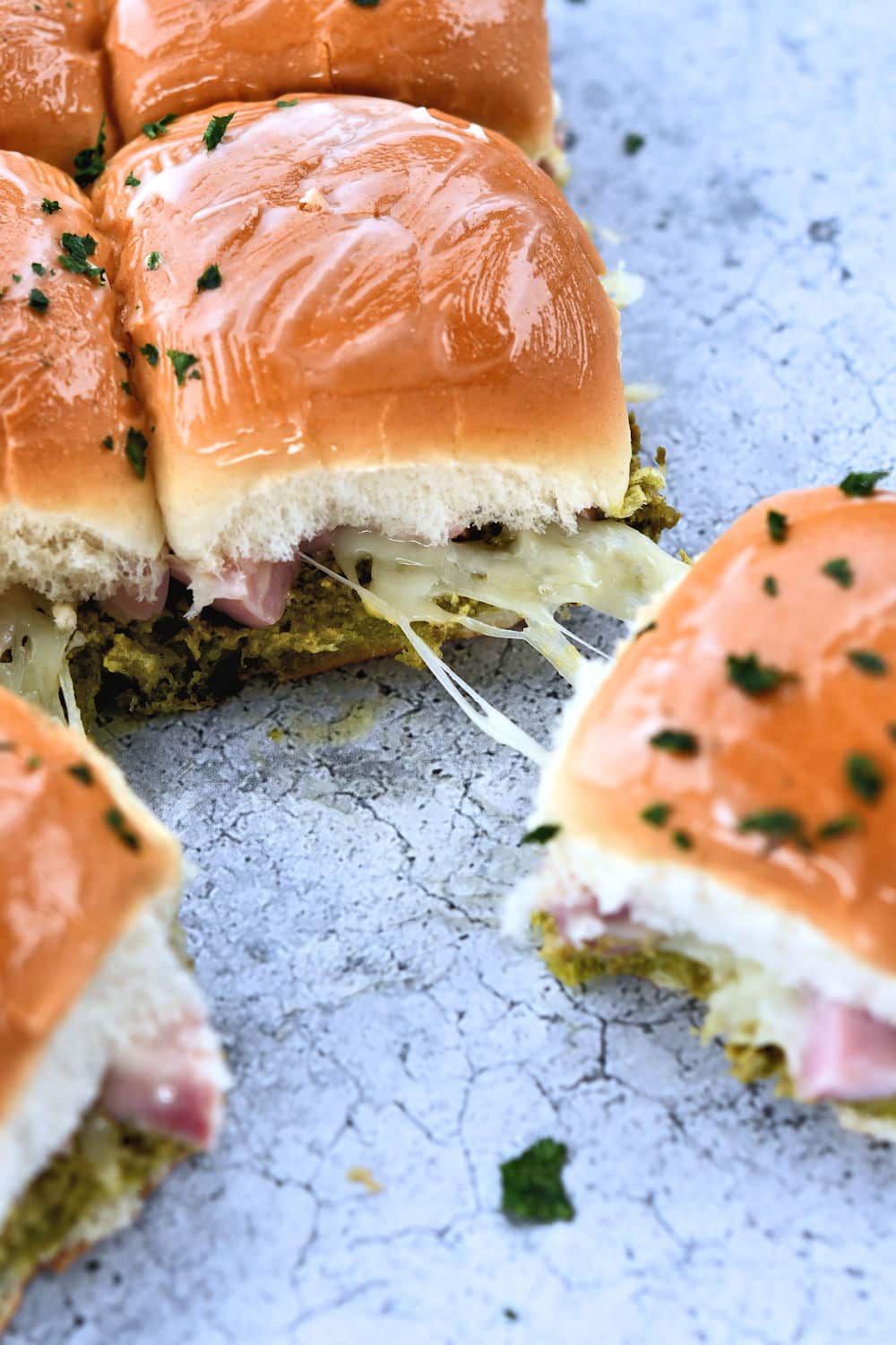 24Bite: Ham and cheese Sliders with Basil Pesto Recipe by Christian Guzman