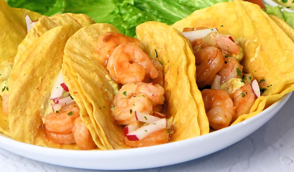 closeup of the perfectly cooked chipotle shrimp