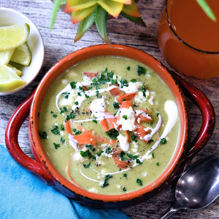 Spicy Zucchini Soup with Roasted Poblano Chiles