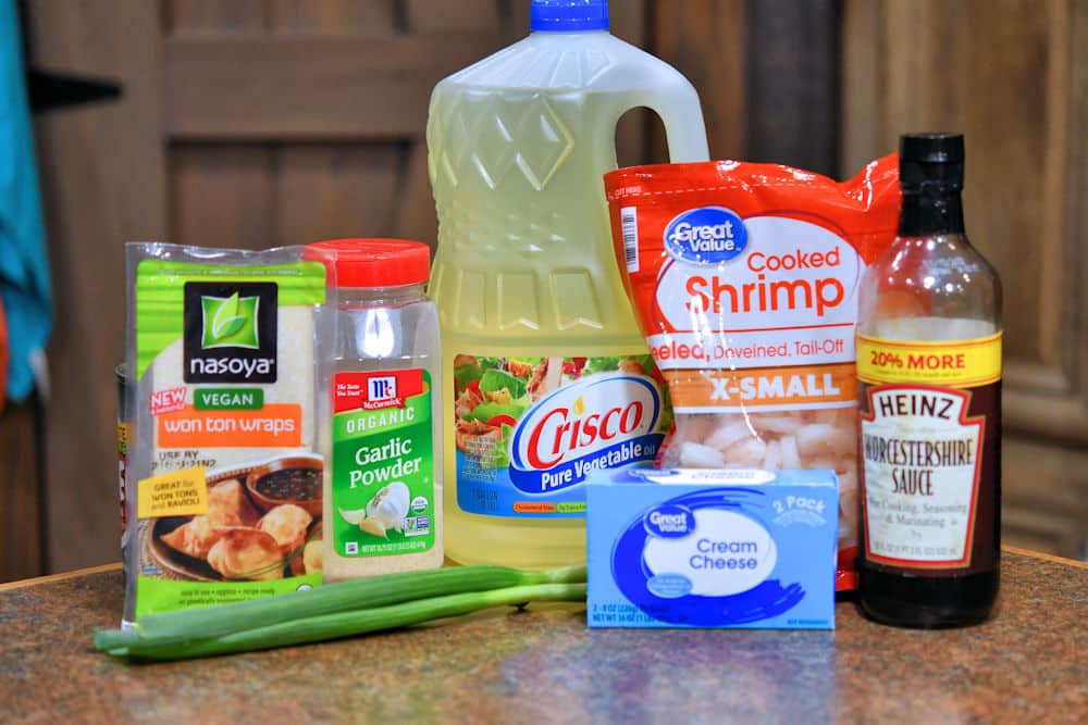 ingredients for shrimp rangoon on a counter top