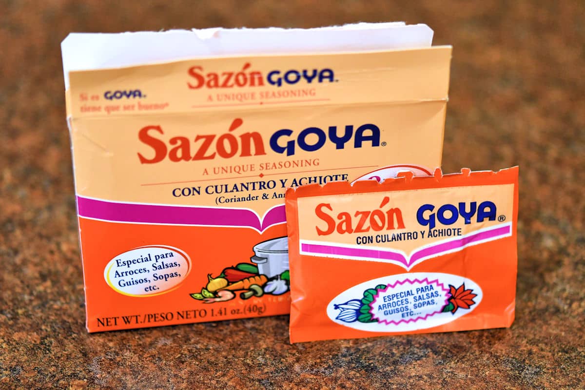 Sazon Goya seasoning with culantro and achiote