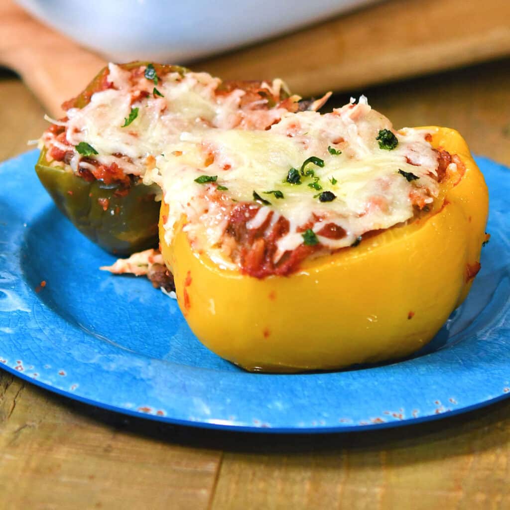 24Bite: Dirty Rice Stuffed Bell Peppers recipe by Christian Guzman