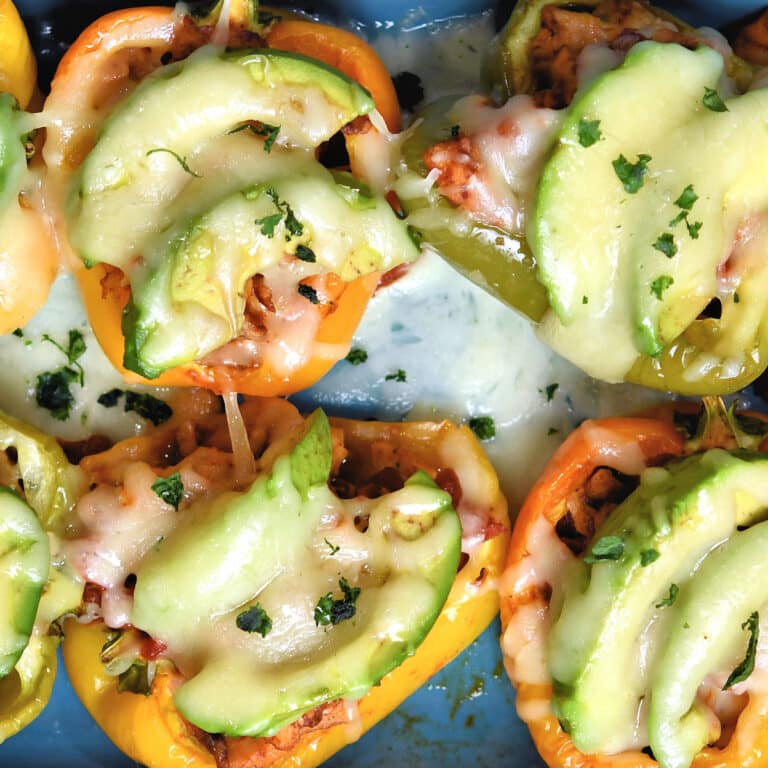 Chipotle Chicken Avocado Stuffed Peppers