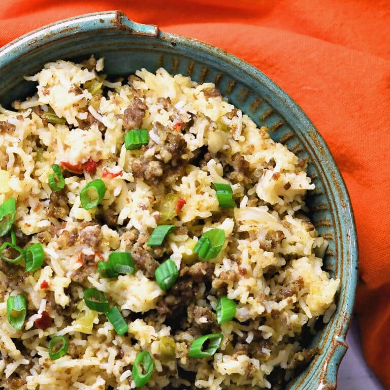 Instant Pot Dirty Rice with Pork Sausage