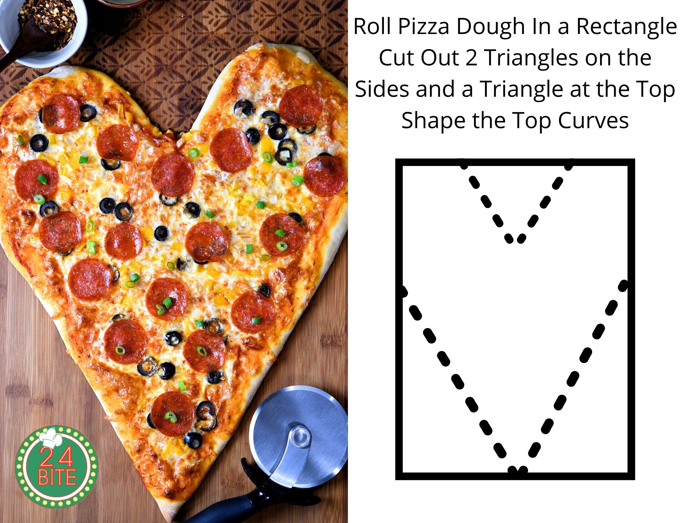 tutorial on how to create a heart shaped pizza