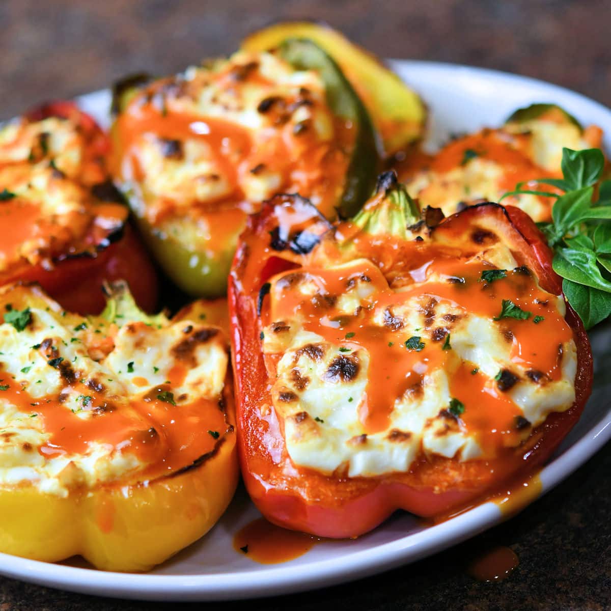 Buffalo Chicken Stuffed Peppers