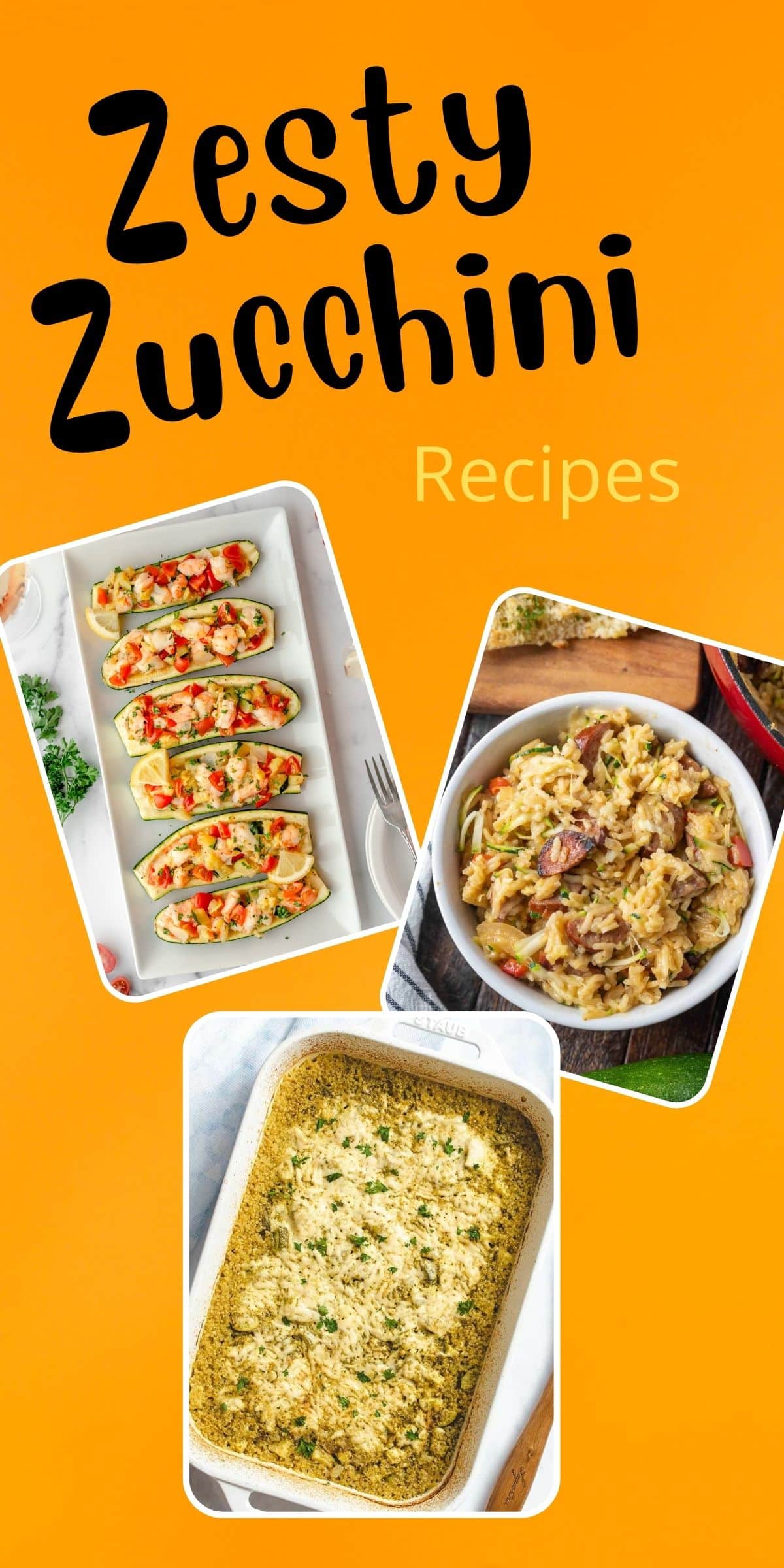 collage of zesty zucchini recipes