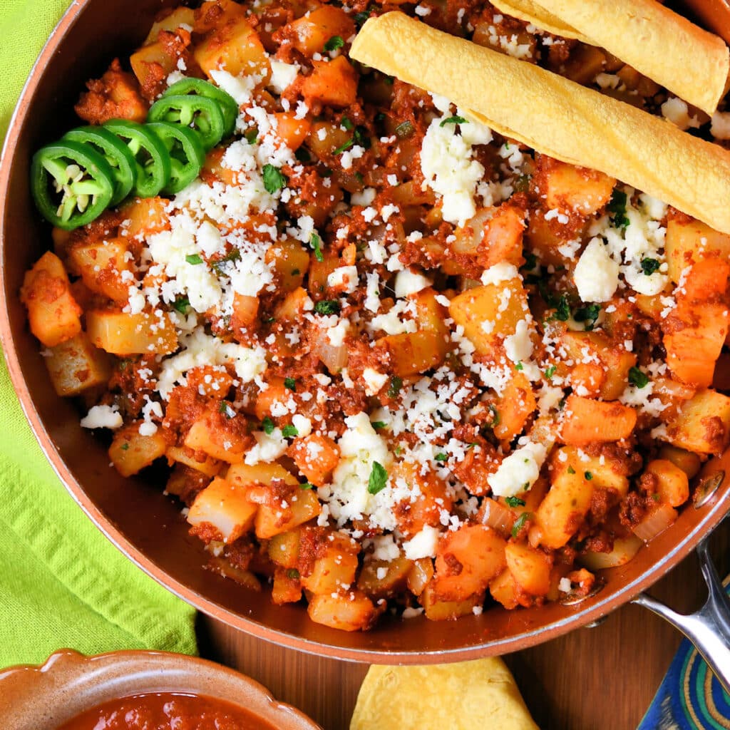 Chorizo and Potatoes Mexican Breakfast