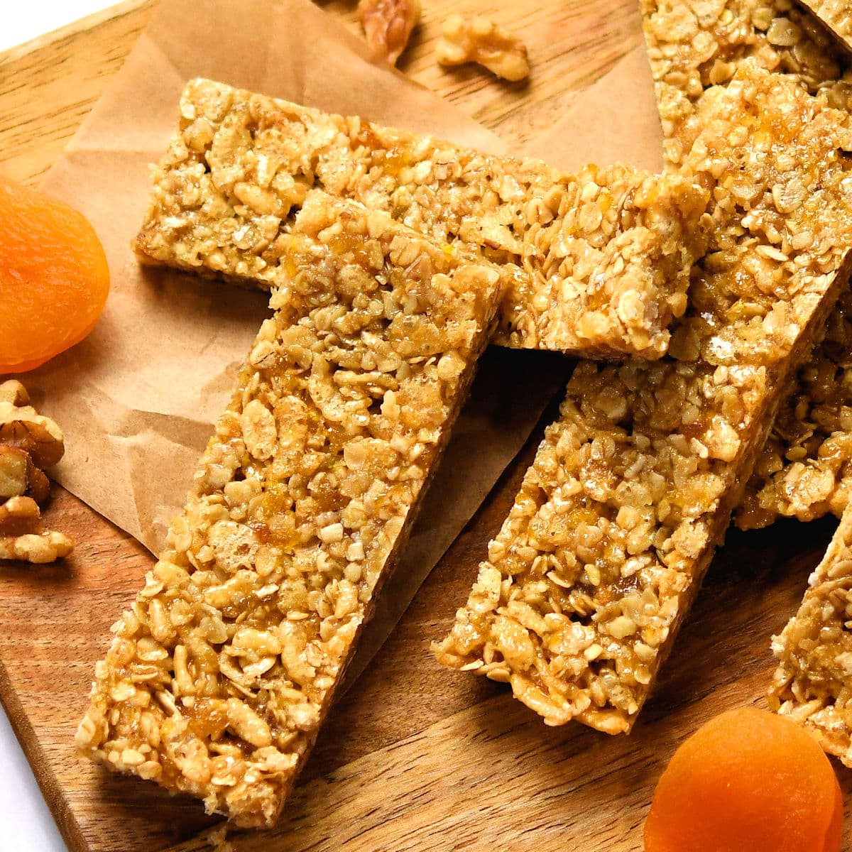 Apricot and Walnut Soft Granola Bars