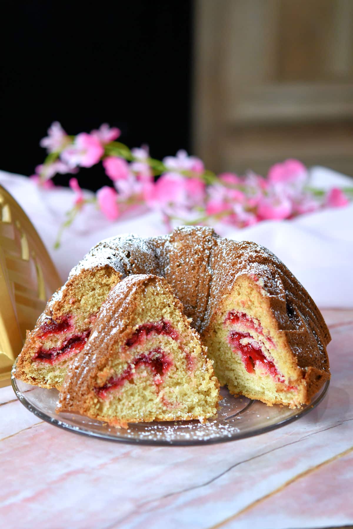 Red, White, & Blue Swirl Bundt Cake - Fresh April Flours