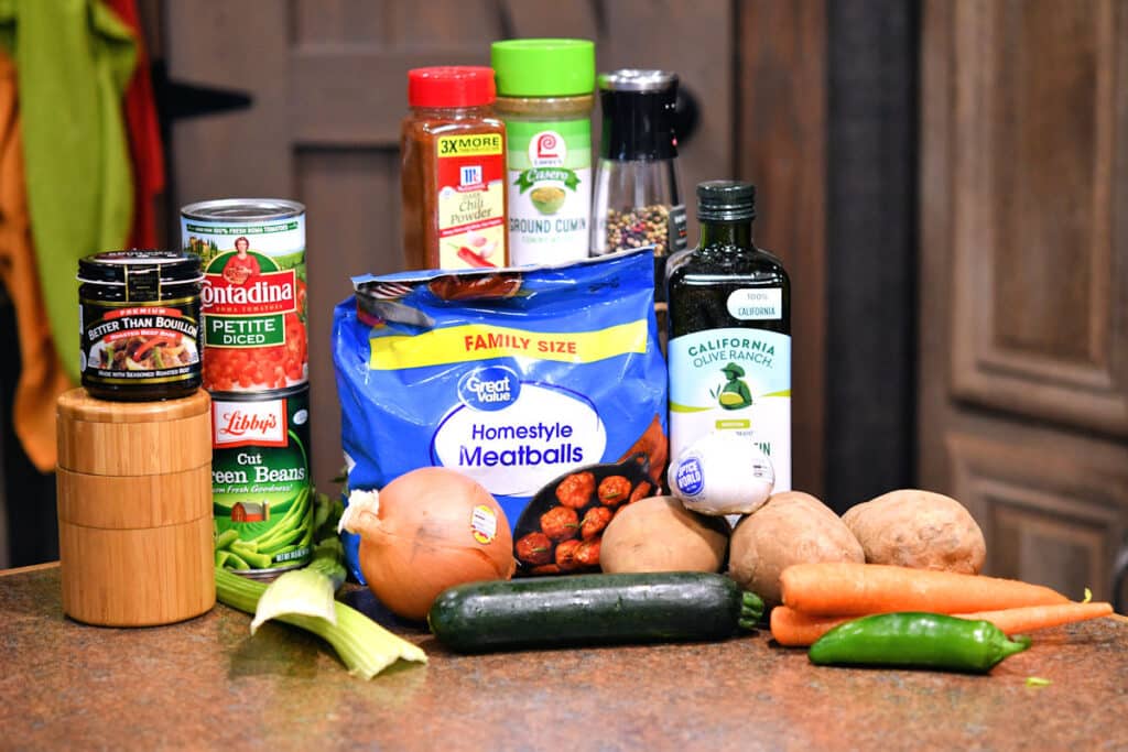 ingredients for easy meatballs soup