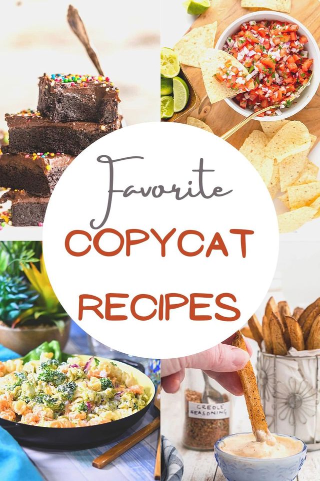 pinterest cover image for 15+ Favorite Copycat Recipes compiled by Christian Guzman for 24Bite