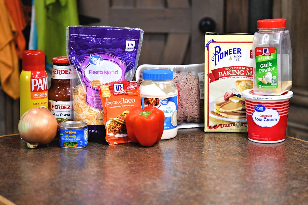 ingredients for Cattle Drive Casserole on countertop