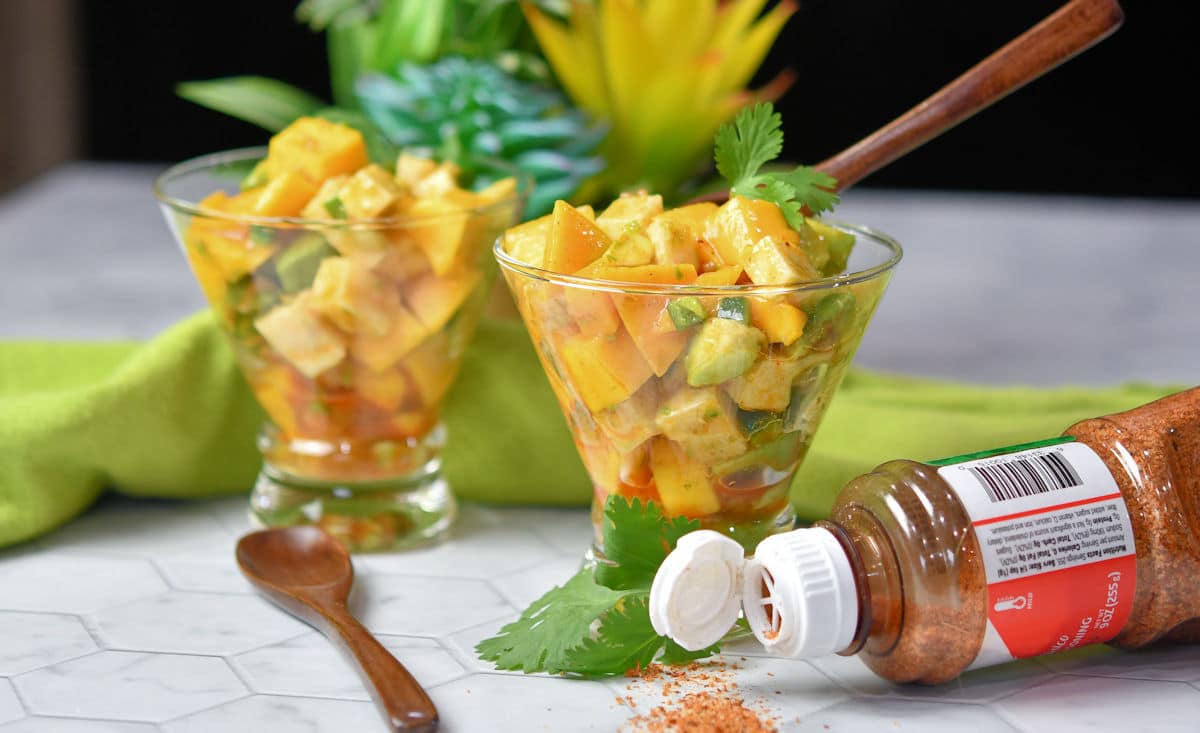 Mango Avocado Salad with lime chile powder