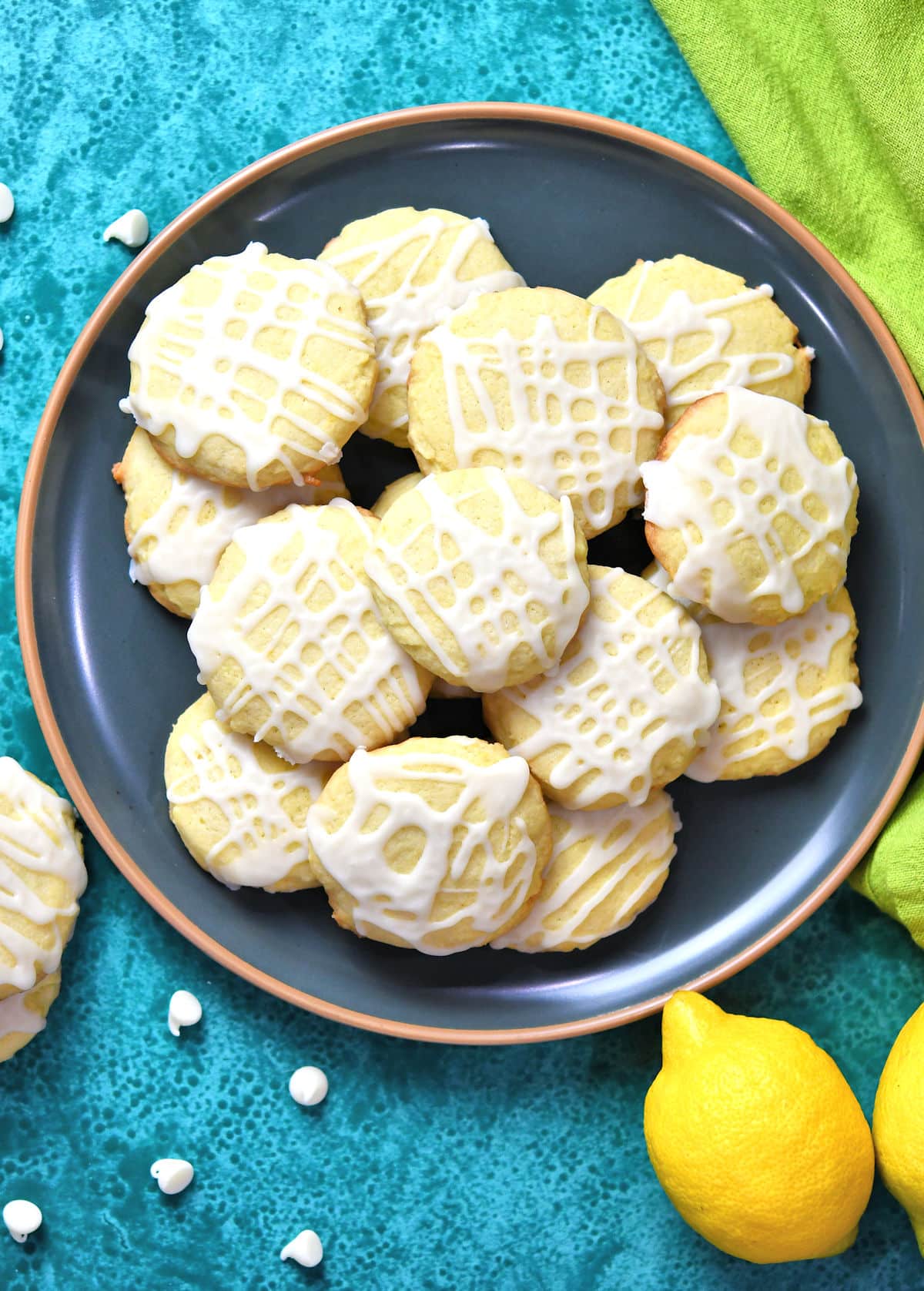 Lemon Sugar Cookies with White Chocolate Drizzle by Christian Guzman.