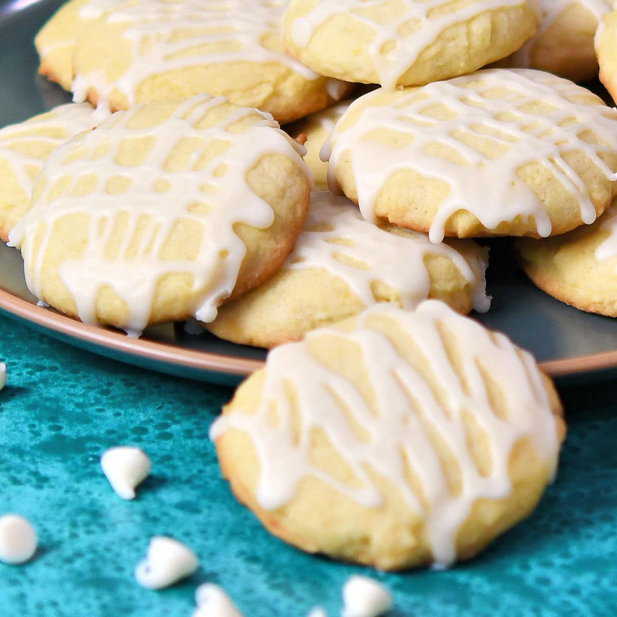 Lemon Sugar Cookies with White Chocolate Drizzle by Christian Guzman.