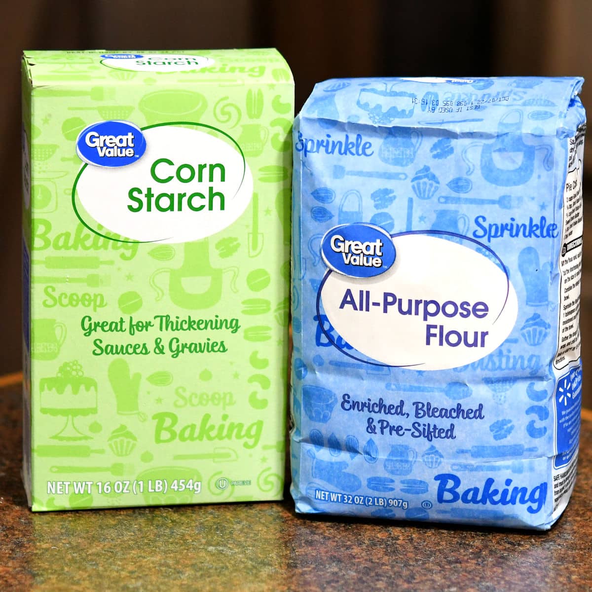 cornstarch and all purpose flour to use as a substitute to cake flour.