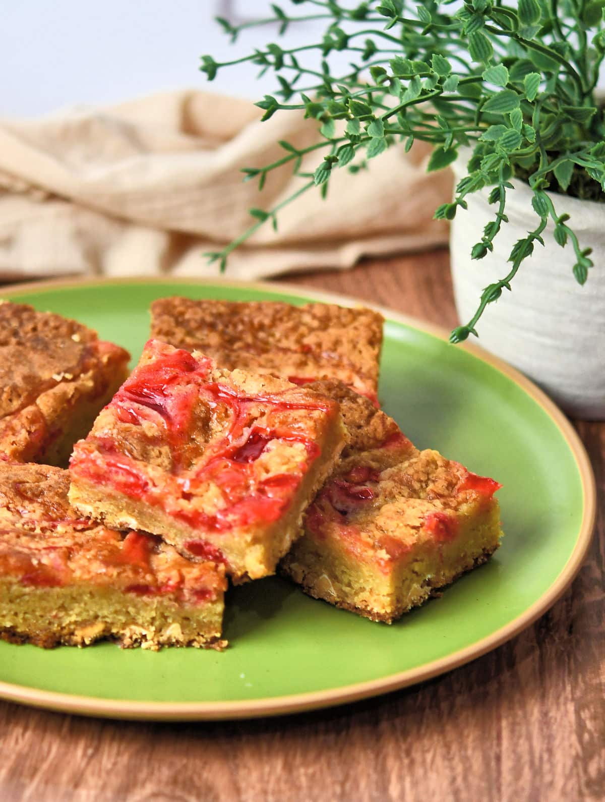 Raspberry White Chocolate Blondies Recipe by Christian Guzman.