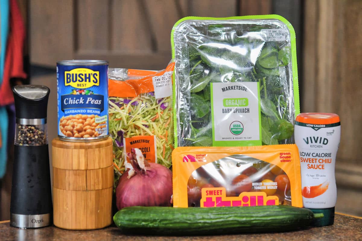 ingredients for Broccoli Slaw Salad Meal Prep from 24Bite