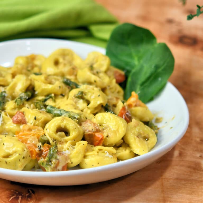 Cheesy Asparagus Tortellini