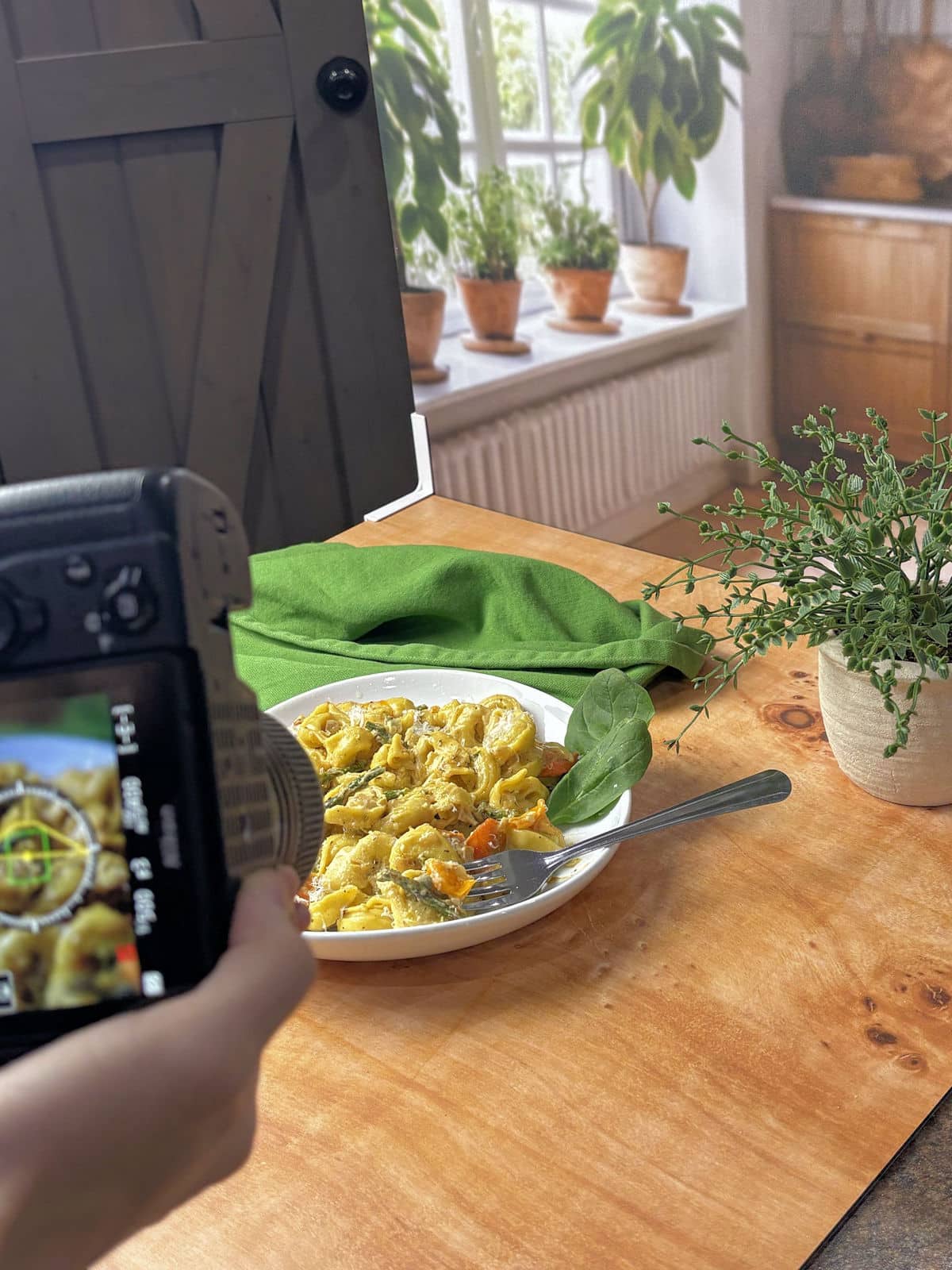 photo set up for Cheesy Asparagus Tortellini recipe at 24Bite