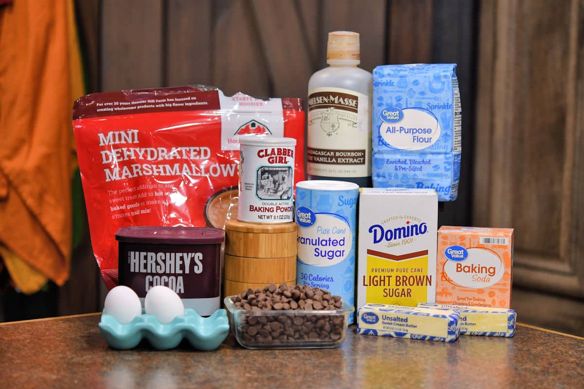 ingredients for Marshmallow Chocolate Cookies Recipe